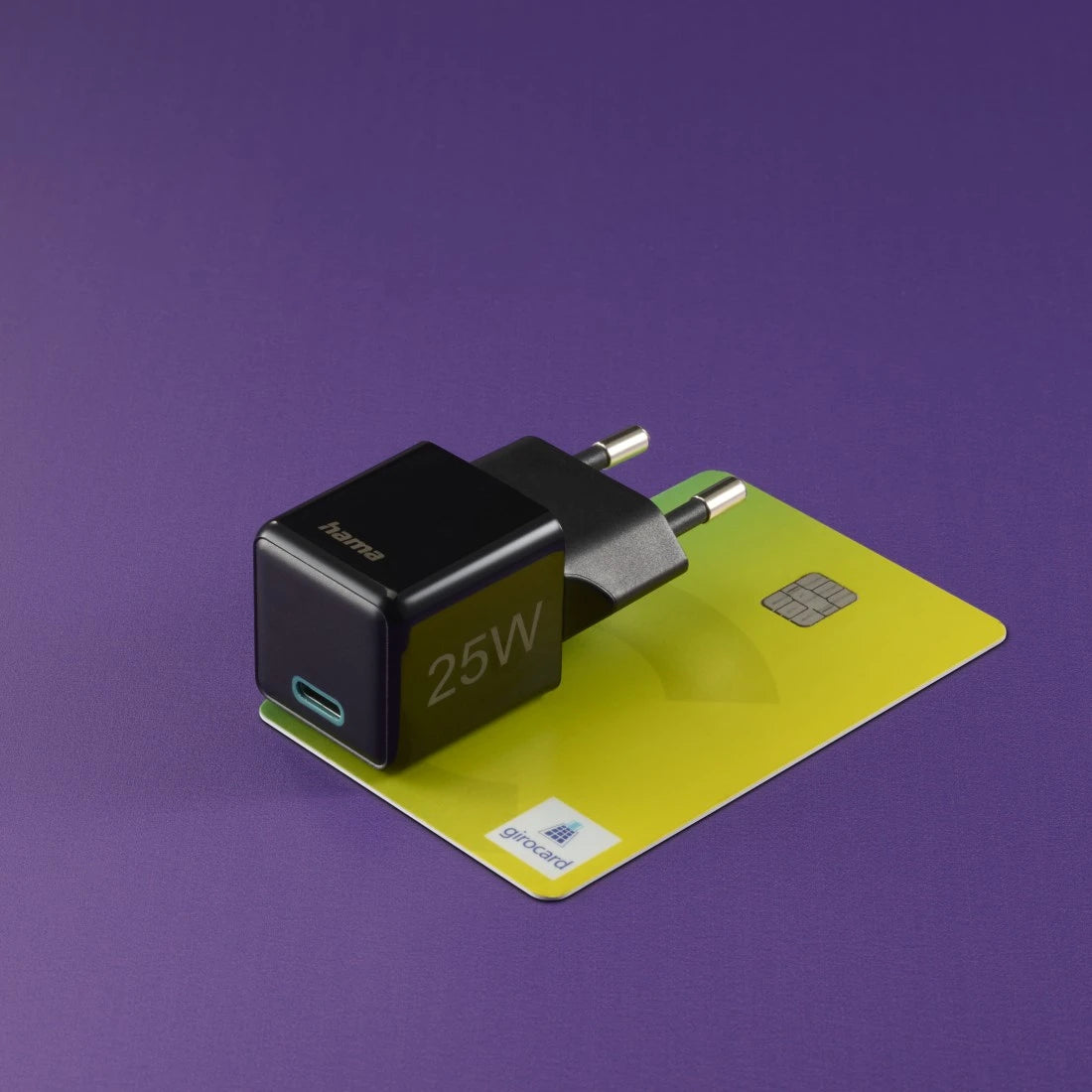 Hama 00201985 USB-Ladegerät 25 W – USB-C×1 – PD 3.0, QC 3.0 – EU-Stecker (Typ C) – Schwarz