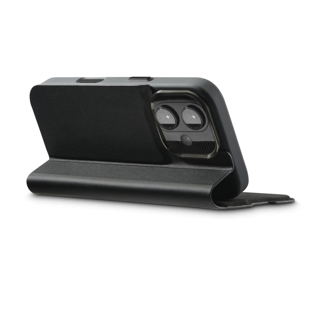 Hama Booklet-Hülle Eco Premium – für Apple iPhone 16 – schwarz – Kunstleder, mit Kartenfach