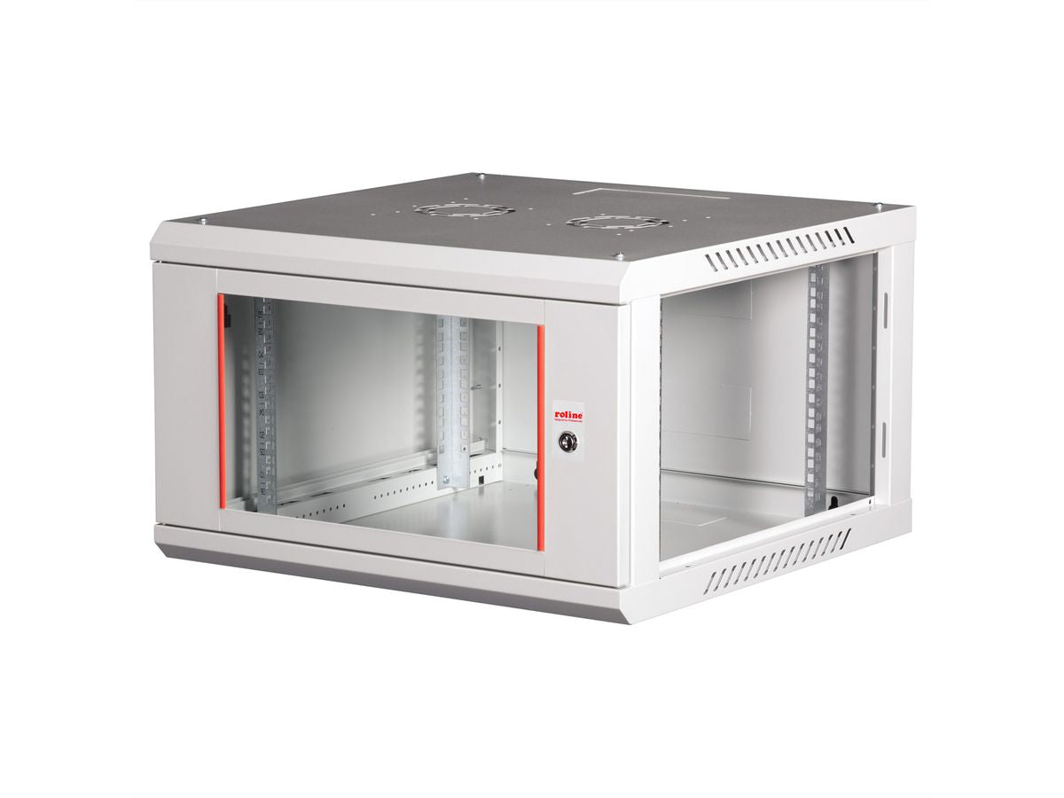 ROLINE Basic Plus – 19" Wandverteiler 6U, IP20, abschliessbar, 600 × 600 × 379 mm, lichtgrau, Stahl