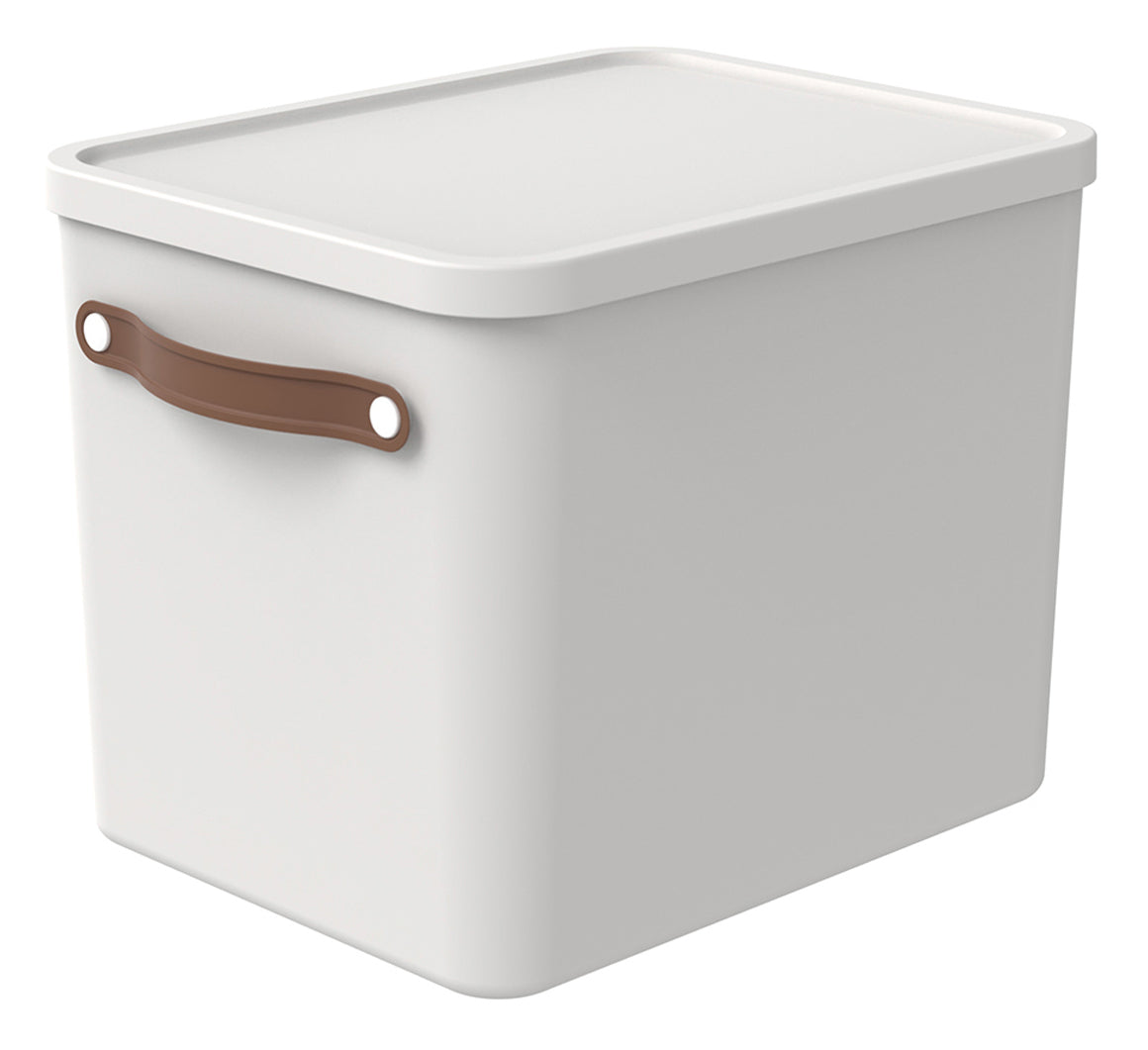 Rotho MALOJA Aufbewahrungsbox 27 l (mit Deckel) – Kunststoff – Weiss – für C4 – 290 × 295 × 400 mm
