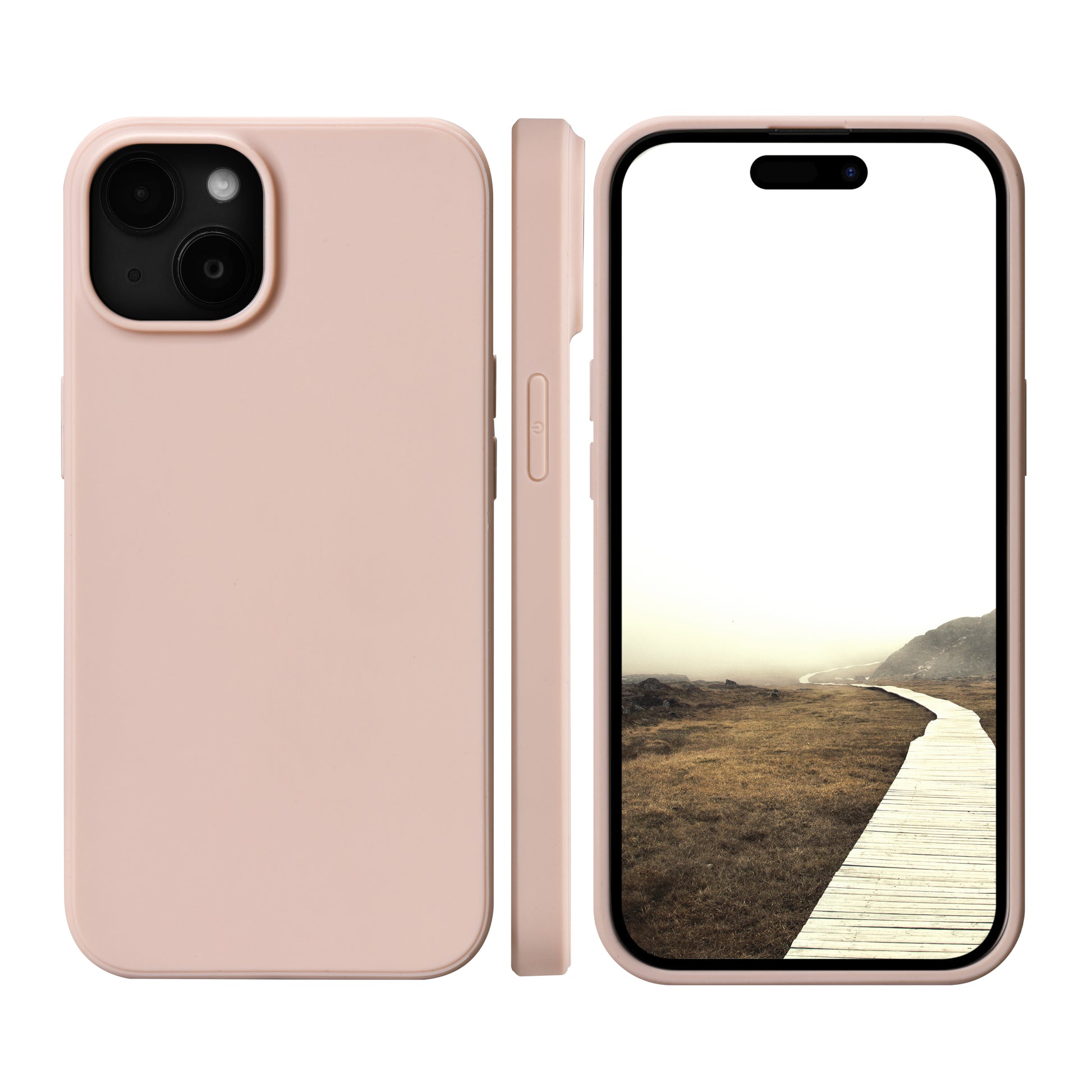 dbramante1928 Greenland Backcover – für Apple iPhone 15 Plus, Recycling-Kunststoff, Pink Sand