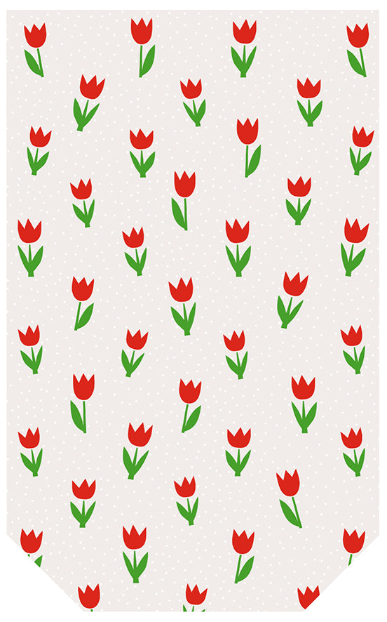 Braun + Company Cellophantüten – Minitulips Rot – mit Druck – 115 × 190 mm – 10 Stk.