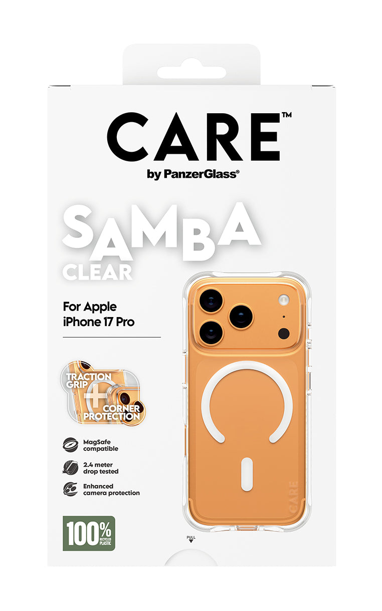 PanzerGlass Backcover Samba – für Apple iPhone 17 Pro – transparent – TPU, MagSafe-kompatibel