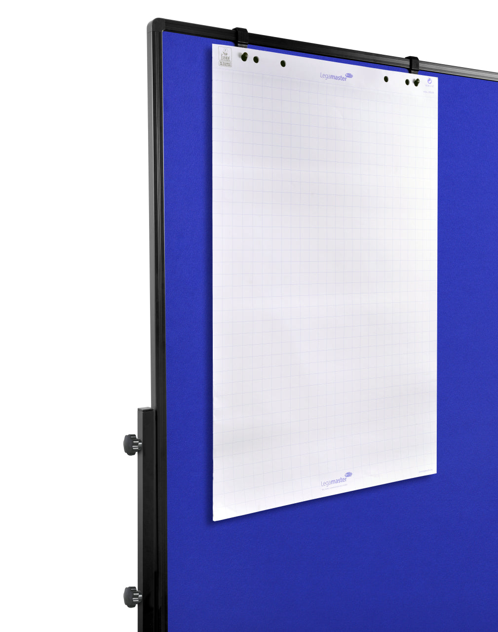 Legamaster Moderationswand – Filz, mit Rollen, doppelseitig – 120 × 150 cm – Marineblau, Alurahmen