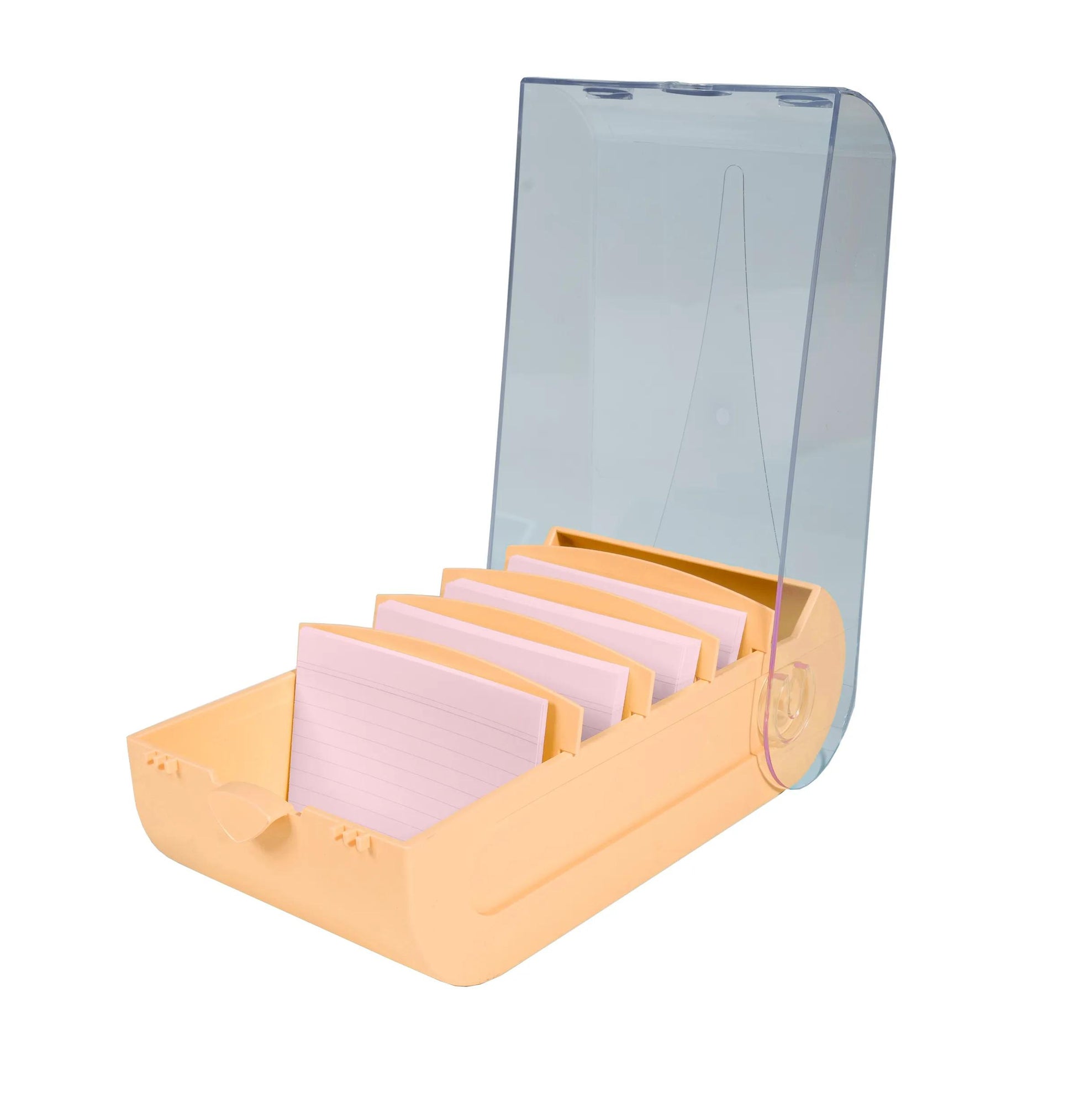 Exacompta Karteikasten BunnyBox – für A8 – mit Deckel, für 650 Karten, inkl. 100 Karten, Koralle