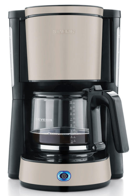 Severin KA 9575 Filterkaffeemaschine – 10 Tassen, Glaskanne, Timer, Schwarz/Silber