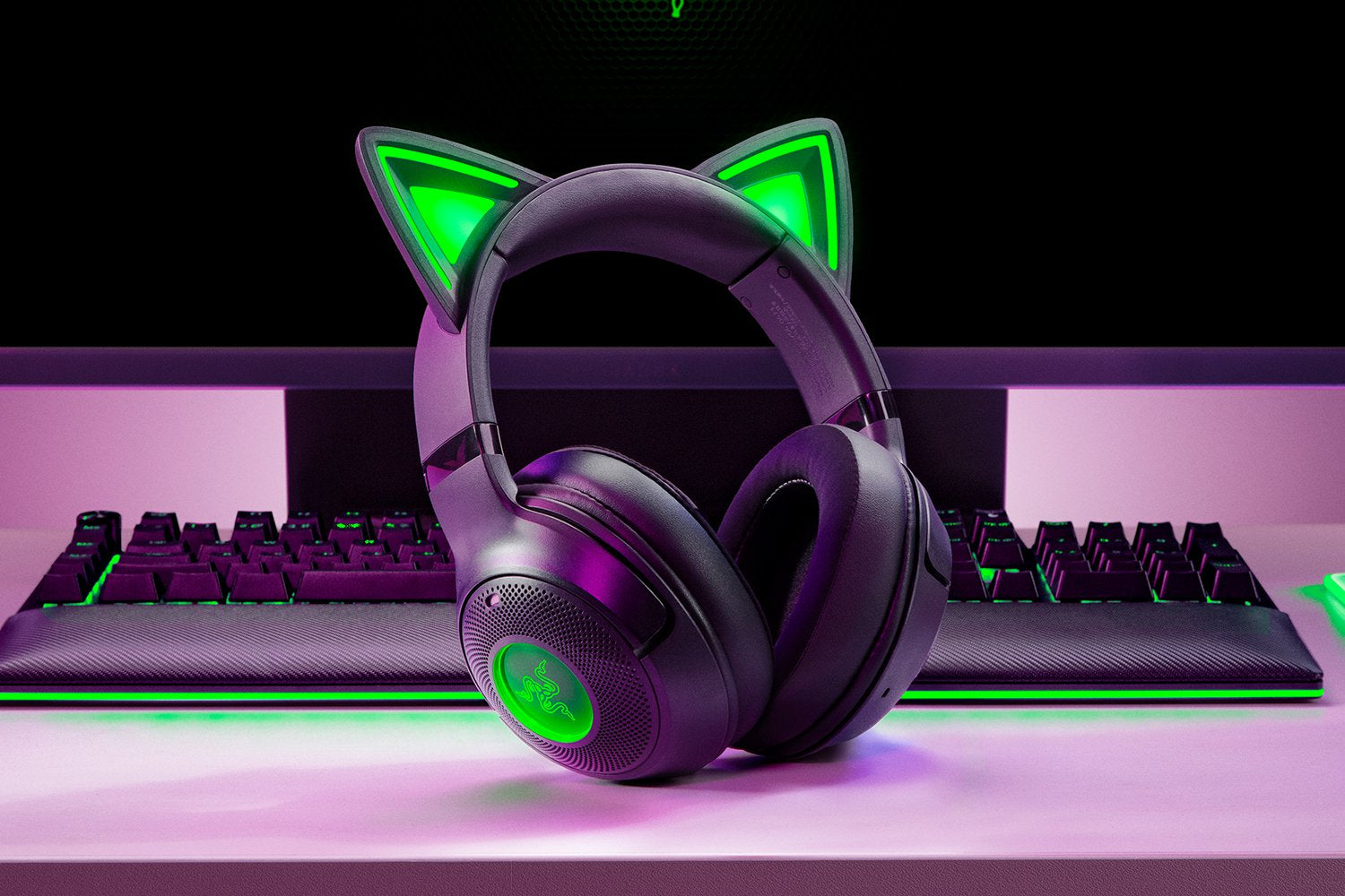 Razer Kraken Kitty BT V2 Gaming-Headset – Over-Ear, Stereo, BT, ANC, Schwarz, BT 5.2