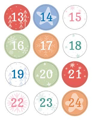 URSUS Adventskalender Winterfreunde – 24 Fächer, 24 Aufkleber (4 Bögen) – ab 3 Jahren