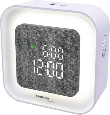 Technoline Digitalwecker – Schlummerfunktion, Nachtlicht, Projektion, 9,8 × 9,8 × 3,9 cm, Weiss