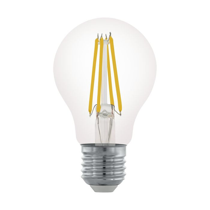 EGLO Leuchtmittel E27 A-Form – Warmweiss 2700 K, 806 lm, 7,5 W, dimmbar – IP20 – 1 Stk. – Transparent, Glas