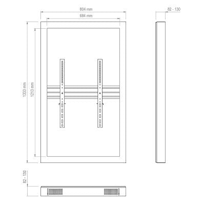 Hagor Enclosure Display-Gehäuse – für 55" TVs, VESA 600×400 mm – Schwarz