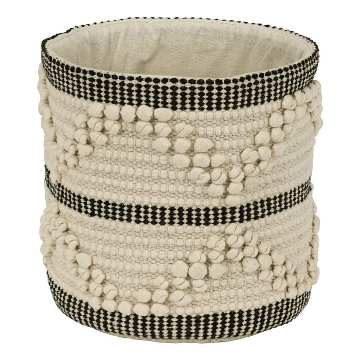 EGLO TOYAMA Aufbewahrungskorb – Baumwolle – Schwarz – Ø 200 × H 200 mm