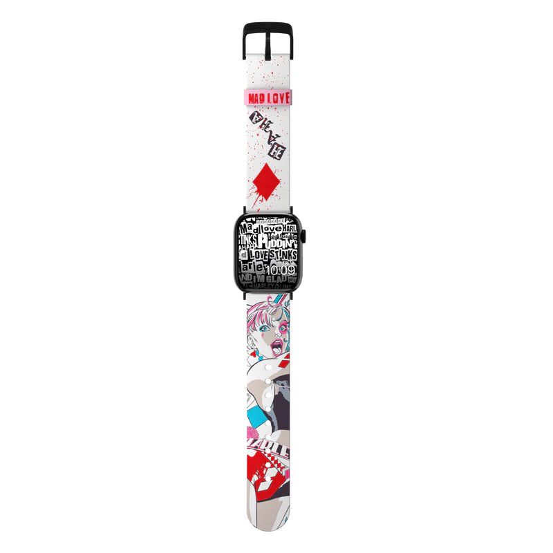 MobyFox Harley Quinn Mad Love – Silikon, Weiss/Blau, 22 mm, für Apple Watch
