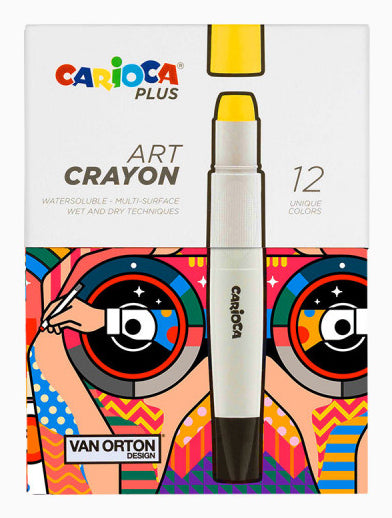 Carioca Art Crayon Plus Aquarellfarbstifte – 12 Farben, Karton