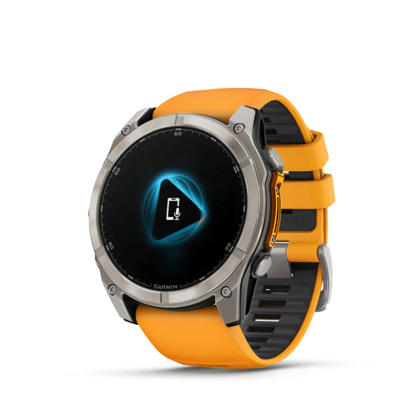 Garmin Fenix 8 AMOLED Sapphire – GPS-Smartwatch – 51 mm, 1,4", GPS, AMOLED, Saphirglas, 100 m, Silber/Orange