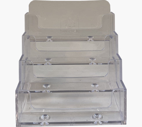 Exacompta Visitenkartenhalter – 4 Fächer, für 50 Karten je Fach, Polystyrol (PS), glasklar, 109 × 107 × 102 mm