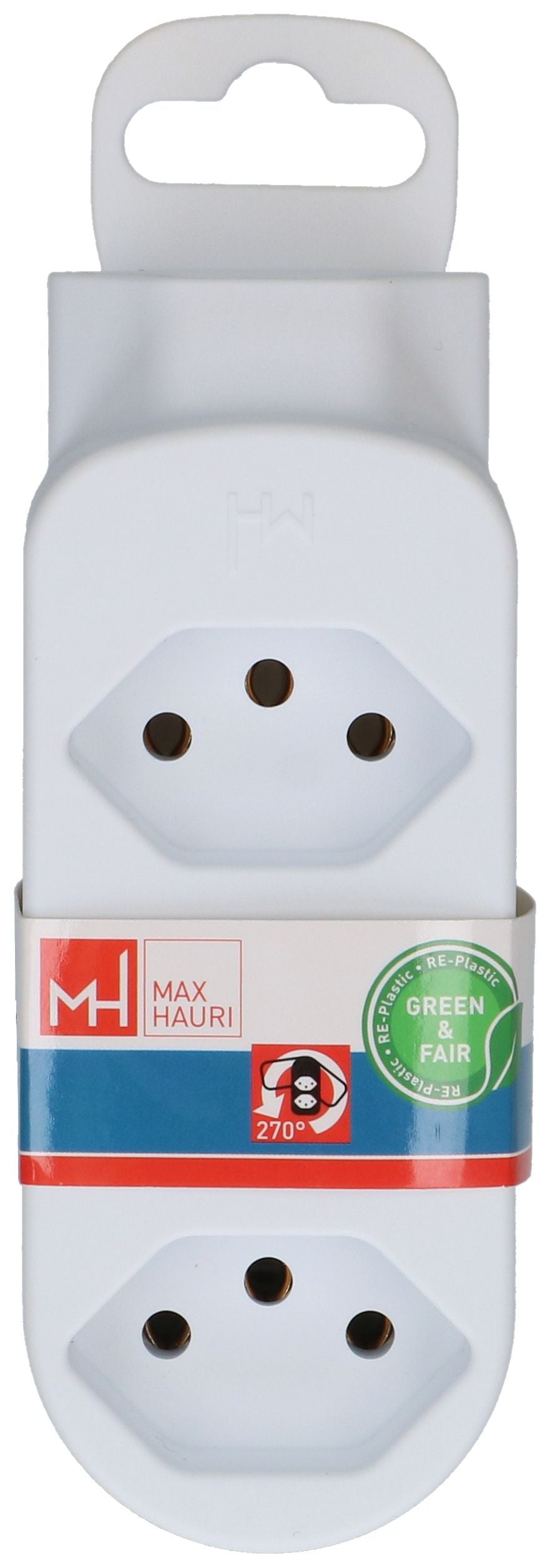 Max Hauri AG Max Hauri Basic Line Steckdosenleiste, 4×T13, ohne Schalter, 1,5 m, Eingang T12, IP20 – weiss