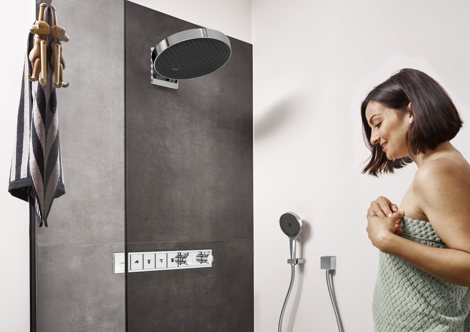 Hansgrohe Rainfinity Handbrause 130 – Ø13 cm, Metall, 3 Strahlarten, Chrom