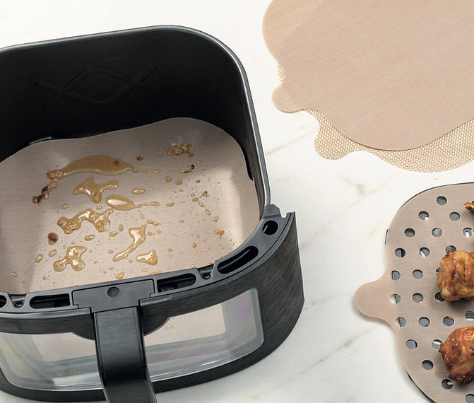 Ohmex Folie für Heissluftfritteusen – 24,5 × 24,5 cm, für Air Fryer NS-24019-S, 2 Stk.