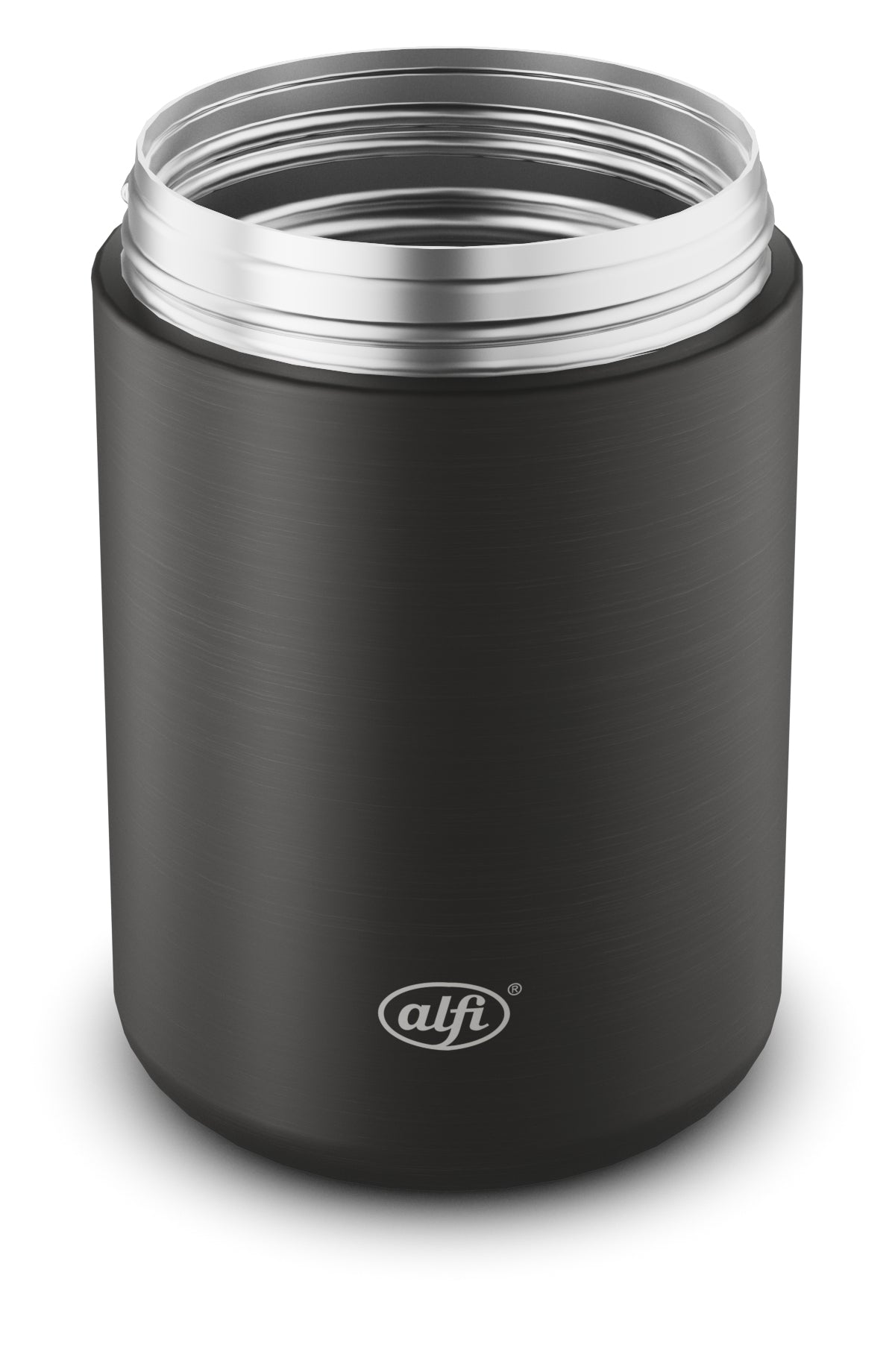 Alfi Thermobox – 350 ml, 8,8 × 8,8 × 13,3 cm, Edelstahl, Schwarz matt, mit Schwenkverschluss, auslaufsicher
