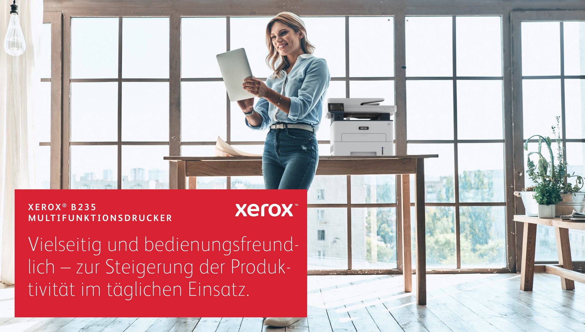 Xerox B235 – S/W Laser-MFP A4, 4-in-1 – WLAN – Duplex, ADF – 34 ppm S/W