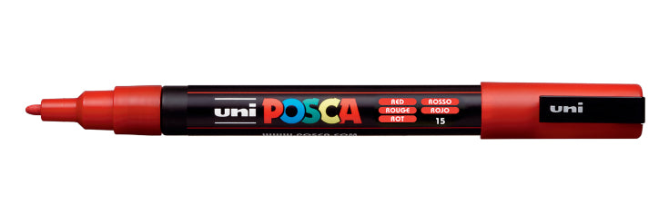 Uni-Ball Non-Permanent Marker – Rundspitze 0,9-1,3 mm – Rot