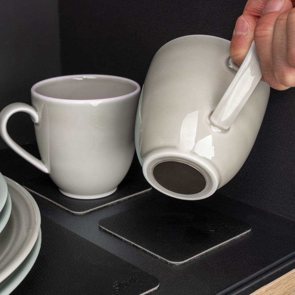 Silwy Tasse – Porzellan, hellgrau, 2-teilig