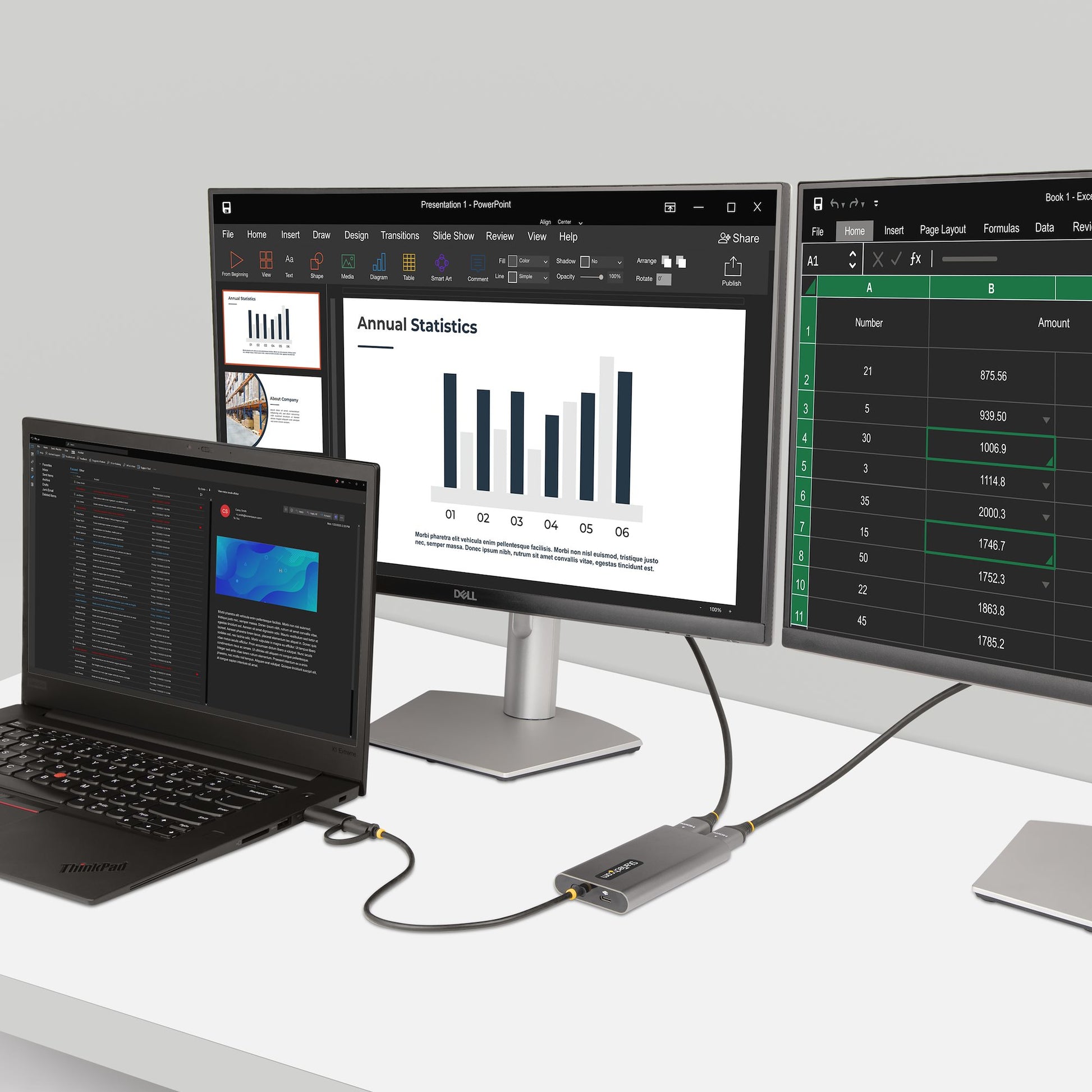 StarTech.com USB-C Multi-Monitor-Adapter USB-C zu 2× HDMI – 4K @ 60 Hz, 0,3 m, für Windows/Mac/Linux