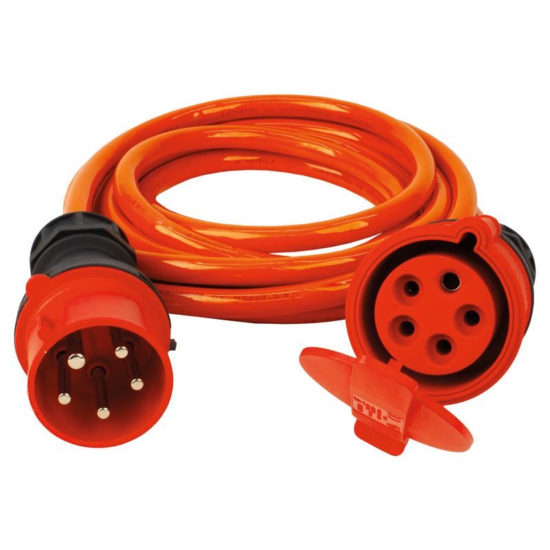 Steffen Verlängerungskabel, T12–T13, 20 m, IP44, 4 mm², halogenfrei, UV-beständig, PUR-Mantel – Orange