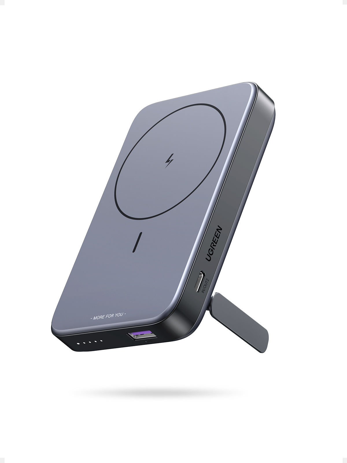 Ugreen MagSafe Powerbank 10'000 mAh – 20 W PD, Wireless 15 W, 1× USB-C, 1× USB-A, Spacegrau, für iPhone 12–15