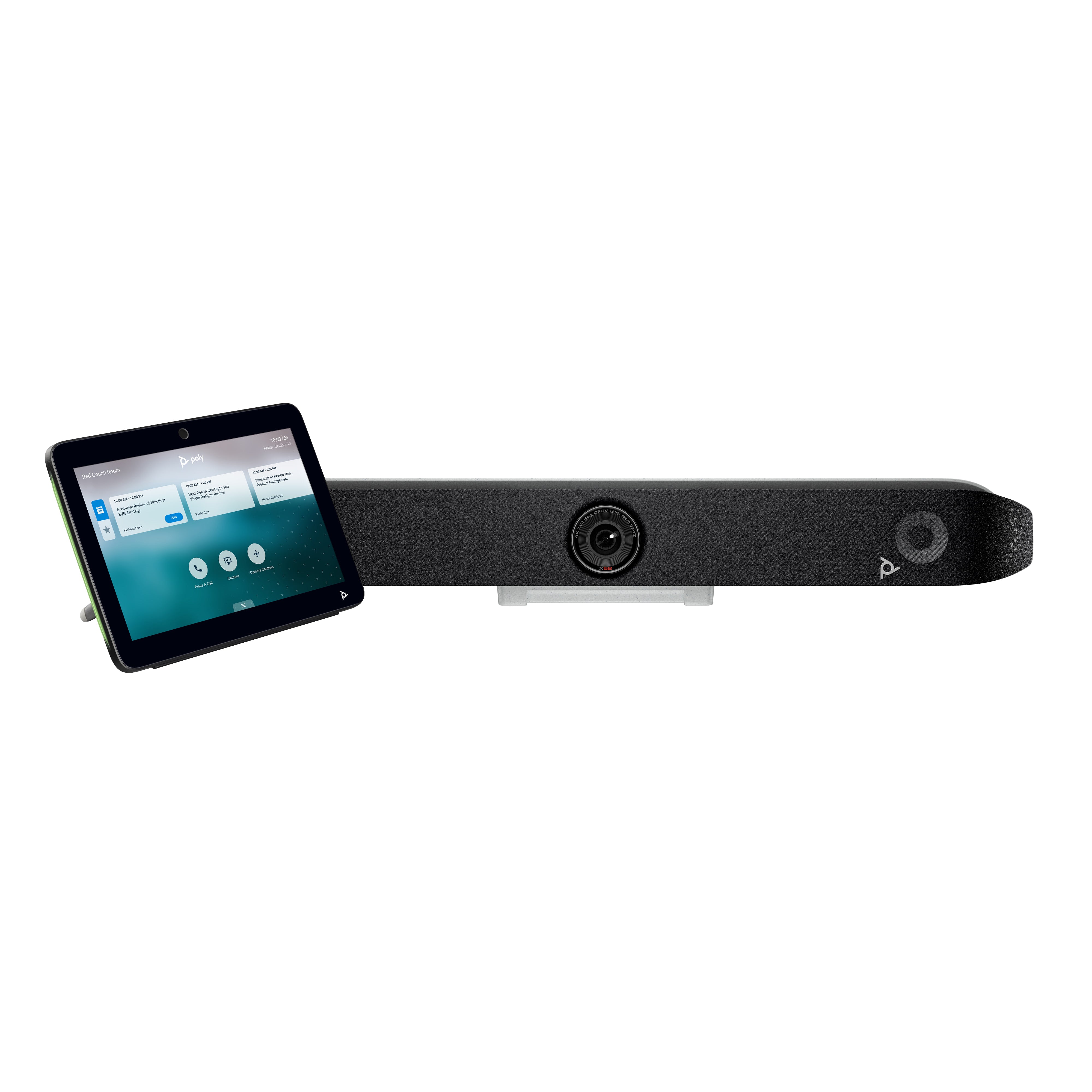 Poly Studio X52 – Videokonferenzsystem – 4K, 95° FOV, Android, WLAN/LAN, Weiss