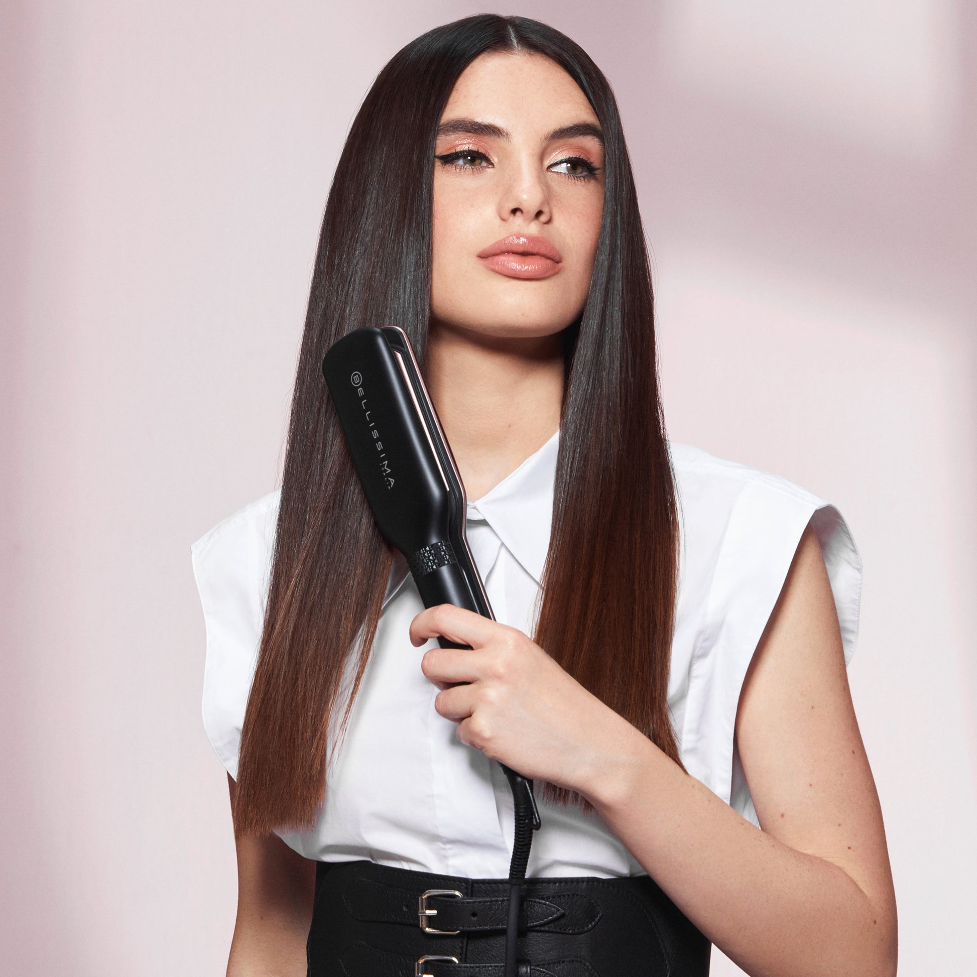 Bellissima Haarglätter 11878 – Ionen, 5 Stufen – 10 cm Plattenbreite – Roségold