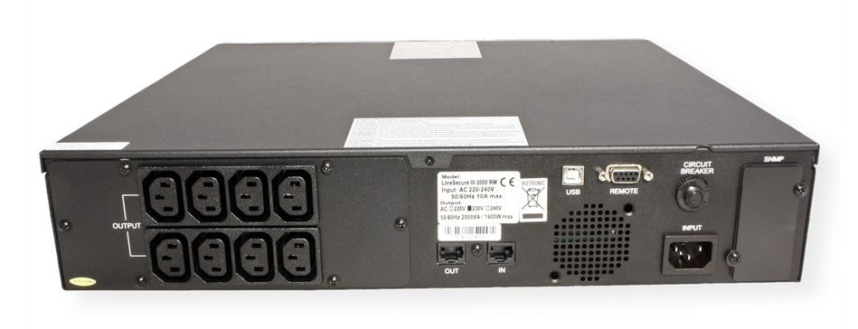 ROLINE LineSecure III 2000R USV 2,0 kVA/1600 W Line-Interaktiv – 2U Rack – C13×8 – Eingang IEC C14
