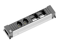 Bachmann CONF 2xCH 2xCM – Netzadapter – für Schweiz, Liechtenstein, Schwarz/Silber
