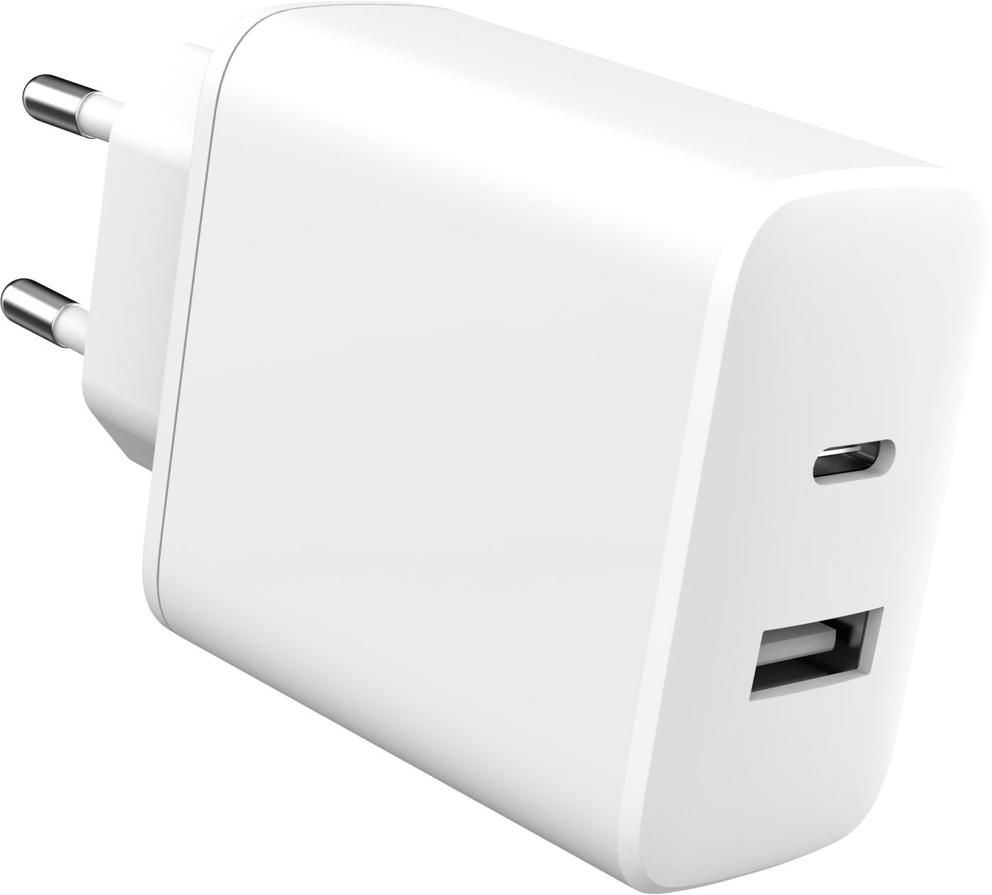 eSTUFF INFINITE USB-Wandladegerät 20 W – USB-C×1, USB-A×1 – PD 3.0, QC 3.0 – EU-Stecker (Typ C) – Weiss