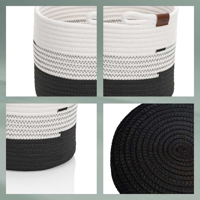 Kela Hedda Aufbewahrungskorb – Baumwolle/Polyester – Schwarz/Weiss – 300 × 170 × 320 mm