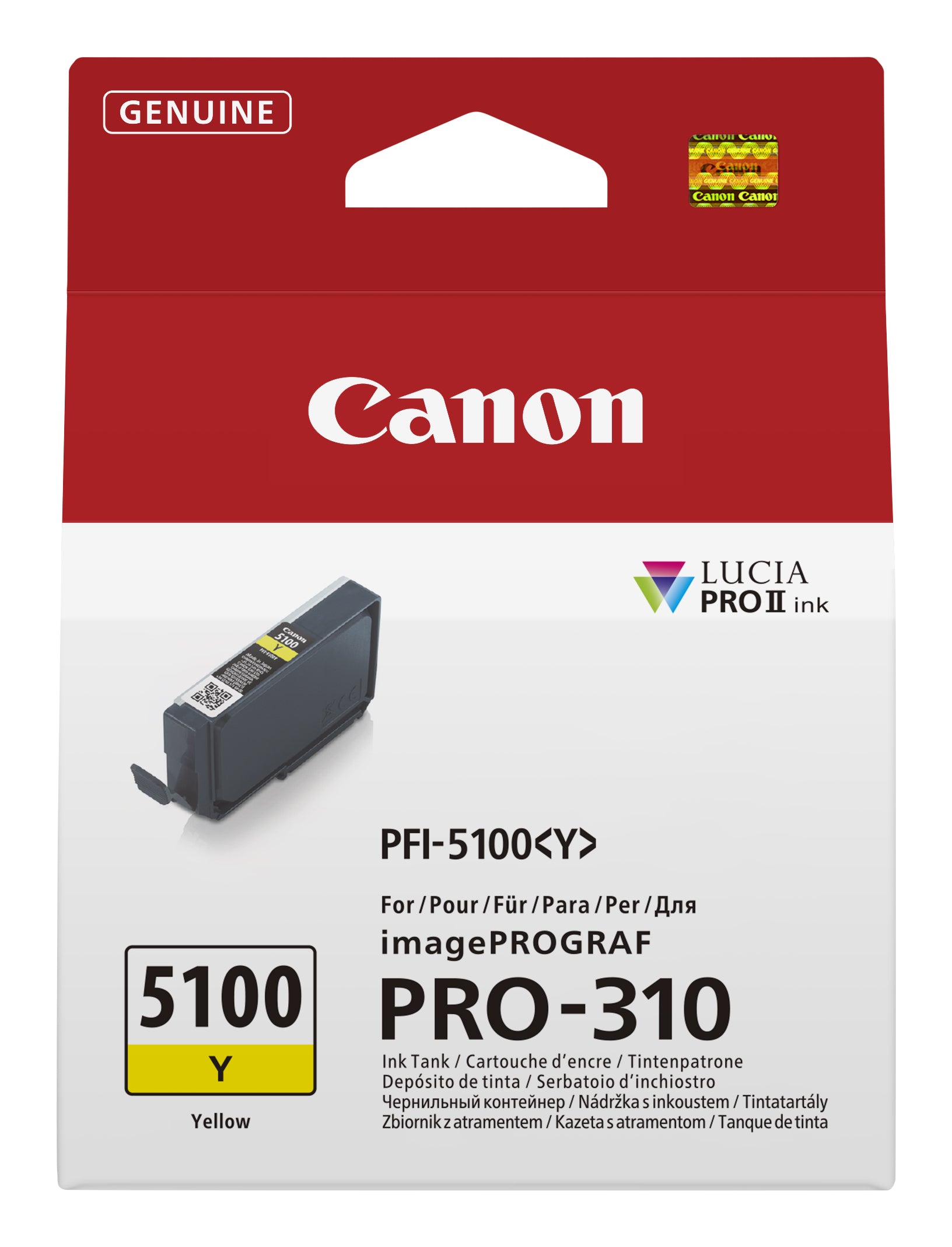 Canon Tintenpatrone PFI-5100 Y, Gelb – für imagePROGRAF