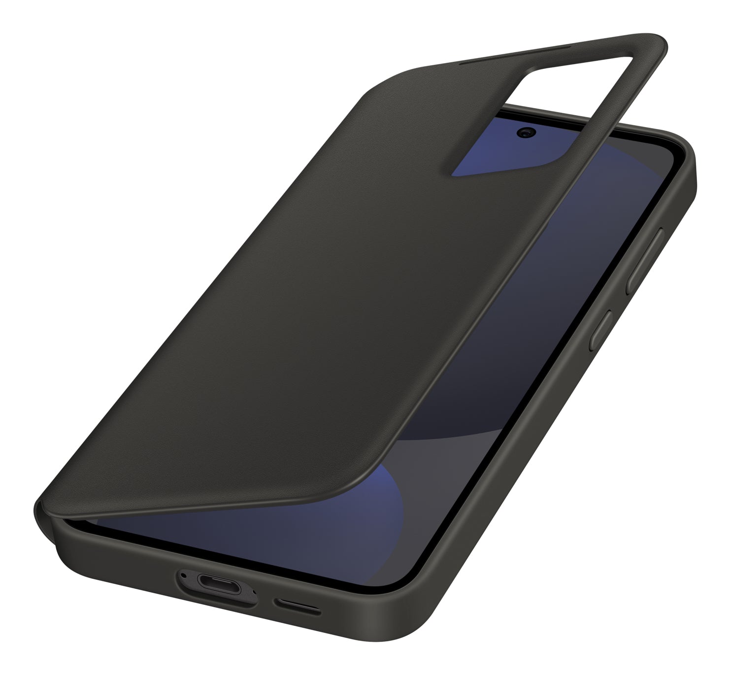 Samsung Smart View Wallet Case EF-ZS721 Wallethülle – für Samsung Galaxy S24 FE, Recycling-Kunststoff, Schwarz