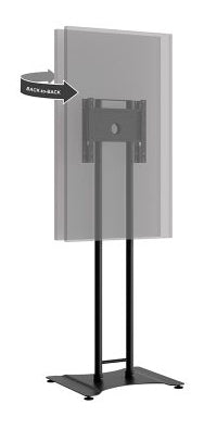 Hagor Digital Signage Stand für 43–65" Displays, VESA 100×100 bis 400×400 – zweiseitig – Metall, Schwarz