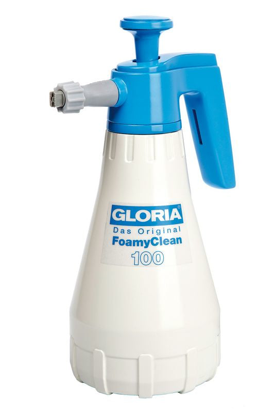 GLORIA FOAMY CLEAN – Schaumsprüher, 1 l, 3 bar, verstellbare Düse, Kunststoff, Blau/Weiss