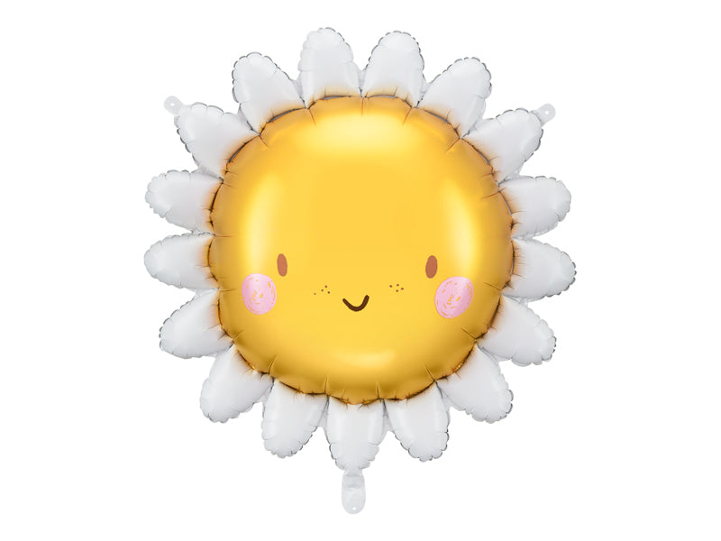 PartyDeco Folienballon Sonne – Ø 90 cm – Folie, Gelb