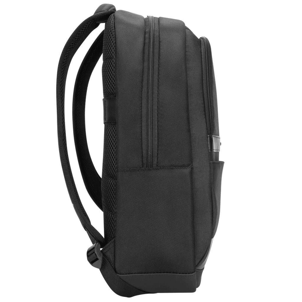 Targus Notebook-Rucksack bis 16" – Trolley-Haltegurt, Wasserflaschenhalterung – Schwarz/Grau