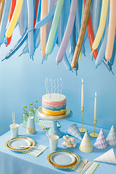 PartyDeco Geburtstagskerzen – Mehrfarbig – 14 cm – 8 Stk – Gedreht