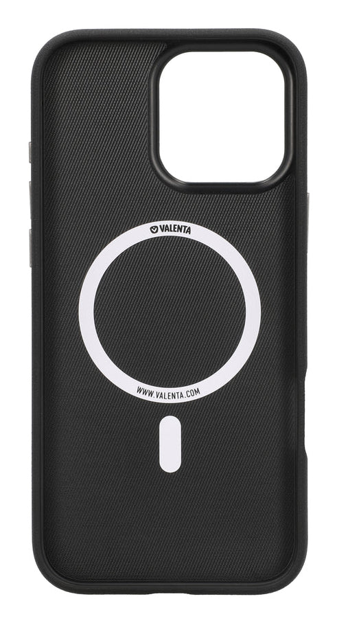 Valenta Backcover Style – für Apple iPhone 16 Pro Max – schwarz – Kunstleder – MagSafe-kompatibel