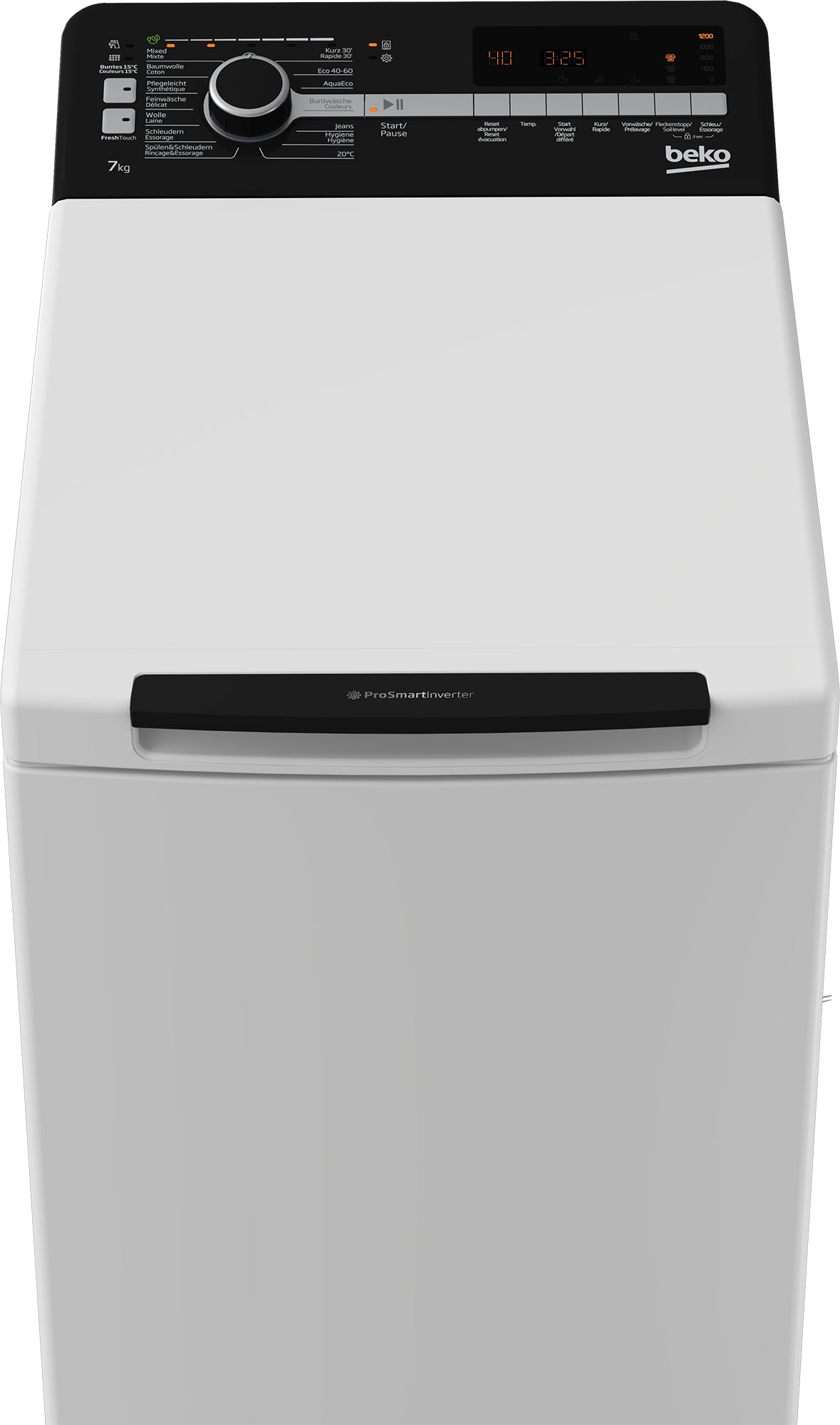 Beko Toplader-Waschmaschine WTL370 – 7 kg, 1200 U/min, 10 Programme, 45 l – weiss