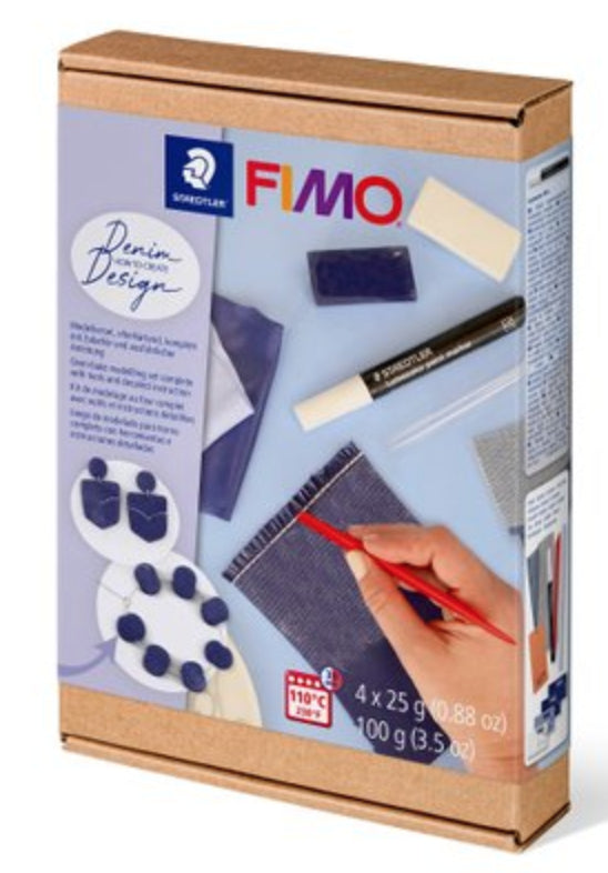 Staedtler FIMO – Knete-/Modelliermasse-Set (ofenhärtend) – Jeans-Design – 4 × 25 g – 8025HTC2
