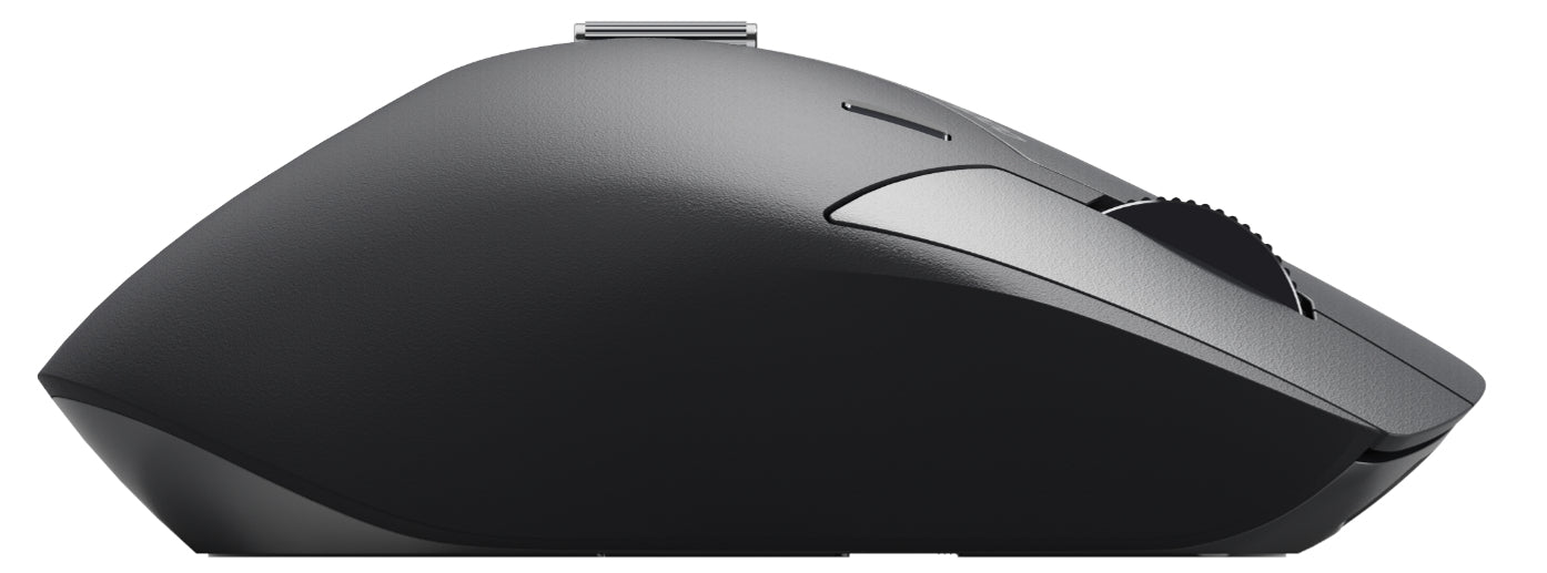 Rapoo MT760L Ergonomische Maus – kabellos, Bluetooth + 2,4 GHz, USB-C, für Rechtshänder, Daumentaste, schwarz