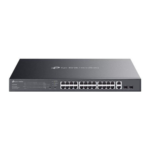 TP-Link ES228GMP – Managed Switch – 26×GbE, 2×SFP, L2, PoE+ 384 W, 1U