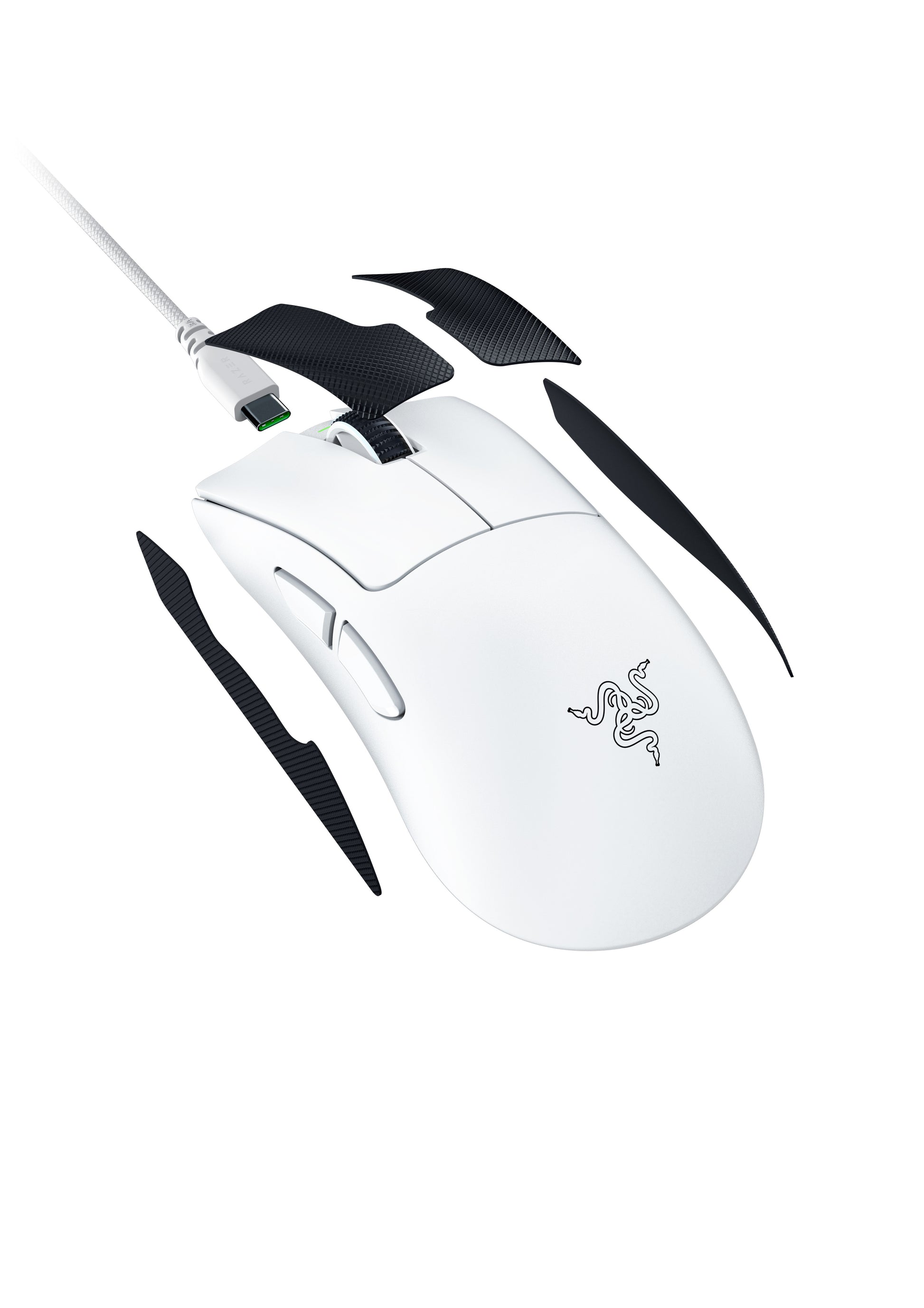 Razer DeathAdder V4 Pro – Gaming-Maus – Kabellos (2,4 GHz), 45000 DPI, Rechts, Weiss