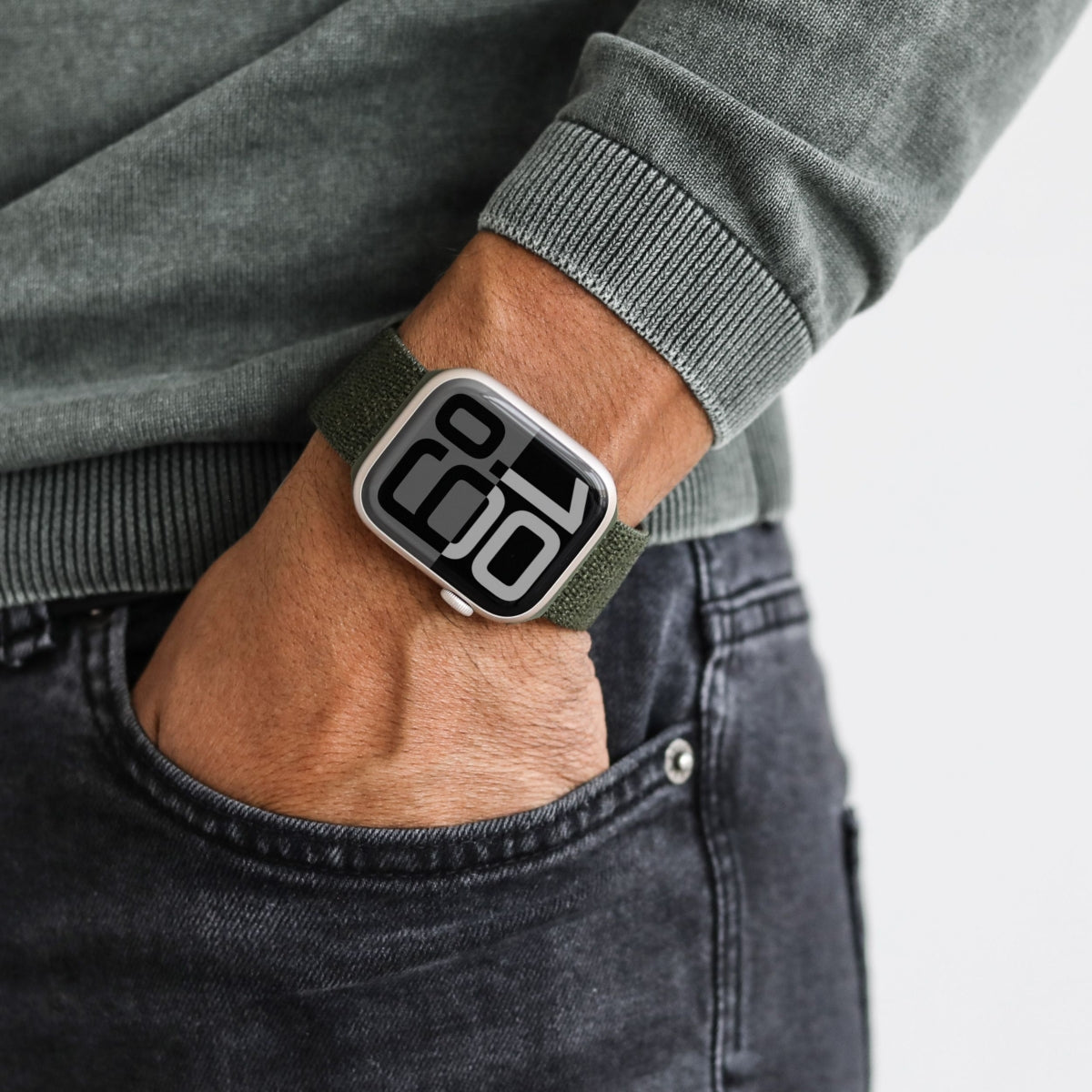 Vonmählen Fitness Loop 2 – Olive, für Apple Watch (44–49 mm)